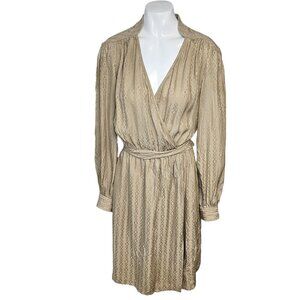 Trina Turk Womens Stony Brook Dress 100% Silk Chain  Link Tie Back Dress Size 6